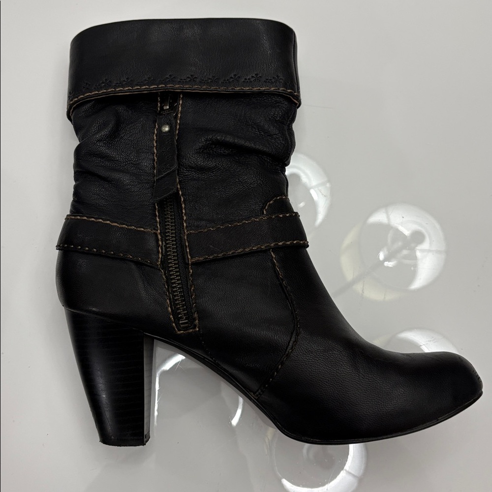 FOSSIL Black Leather BOOTS size 8.5 in boot bag - Picture 4 of 16